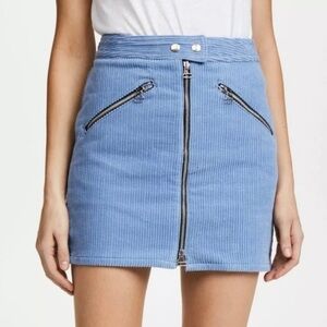 NWT $295 Rag & Bone Blue Racer Corduroy Mini Skirt size 4